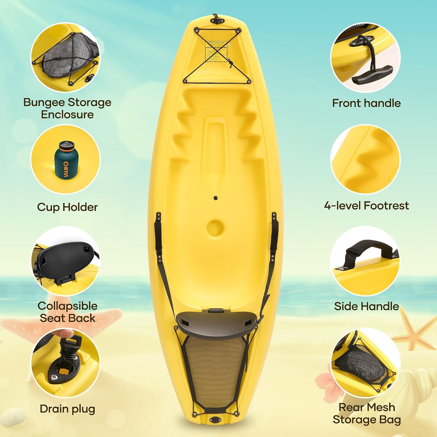 Kayak with Paddle 6.5 FT Recre - огляд і ціна Fishing Kayak Paddle