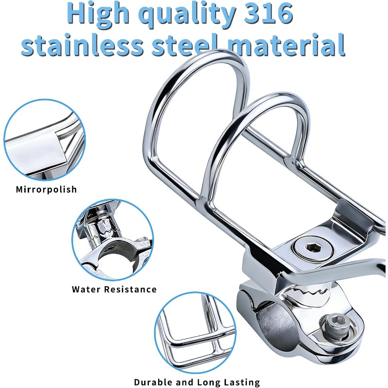 2Pcs 316 Stainless Steel Fishi - огляд і ціна Fishing Kayak Rod Holder